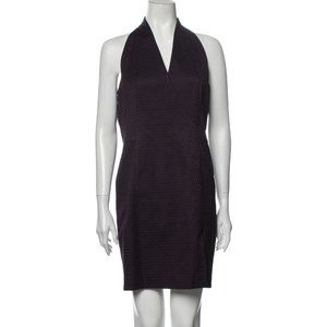 Akris Punto V-Neck Mini Dress in Purple